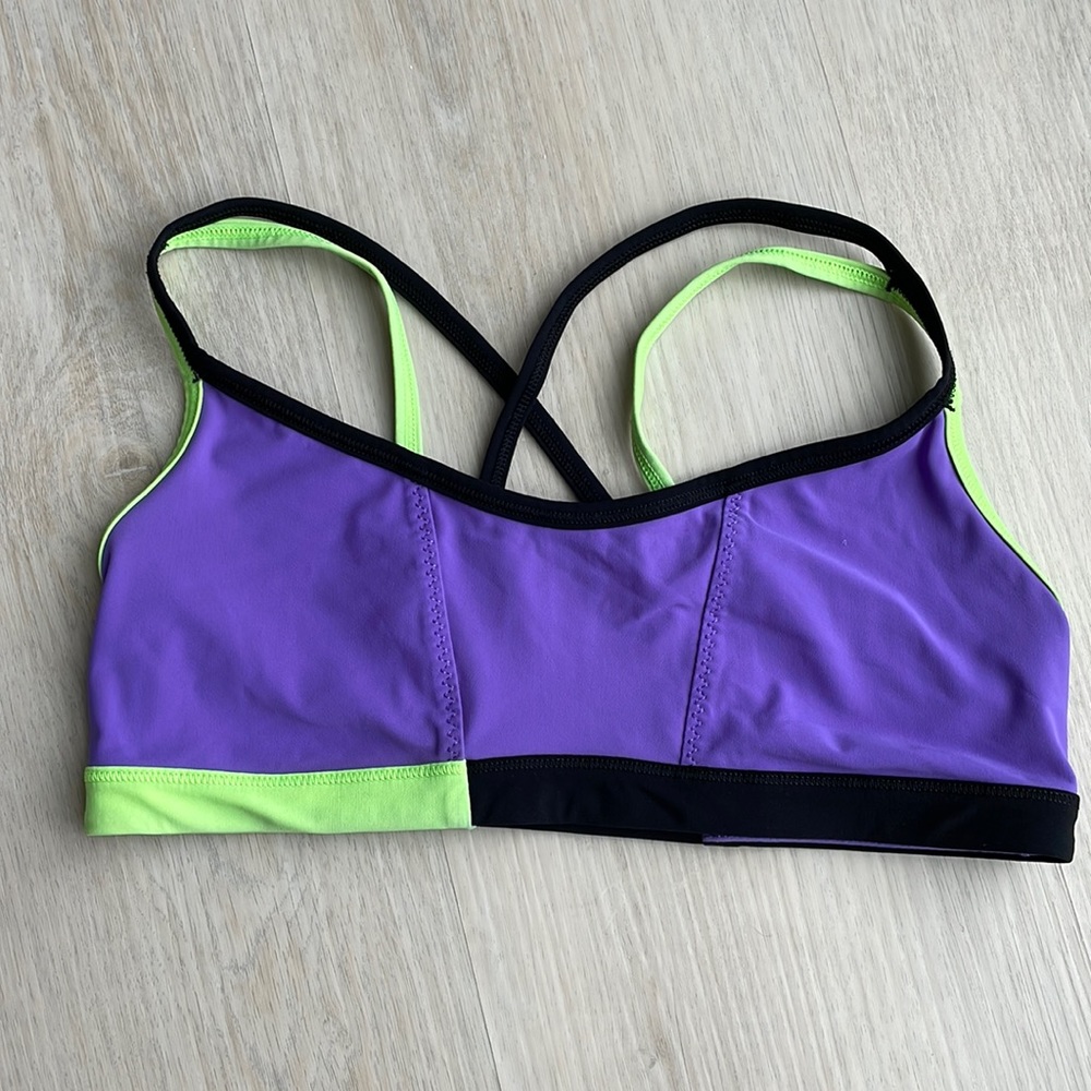 Retro lululemon in purple, green, and black